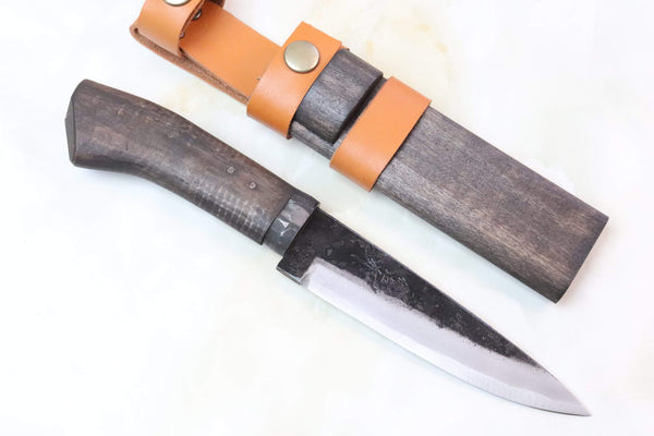 Takeshi Saji TS-65  SASANOHA | Black Forged White Steel No.2 San Mai - japaneseknifedirect.mom