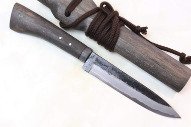 Takeshi Saji TS-70 SYURYOTO | Black Forged White Steel No.2 San Mai - japaneseknifedirect.mom