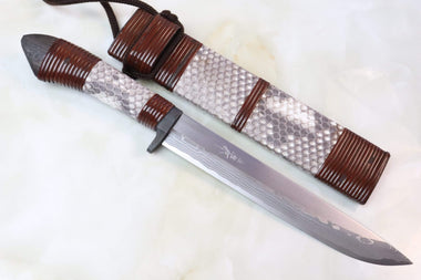 Takeshi Saji TS-90 YOSHITSUNE | White Steel No.2 Damascus - japaneseknifedirect.mom