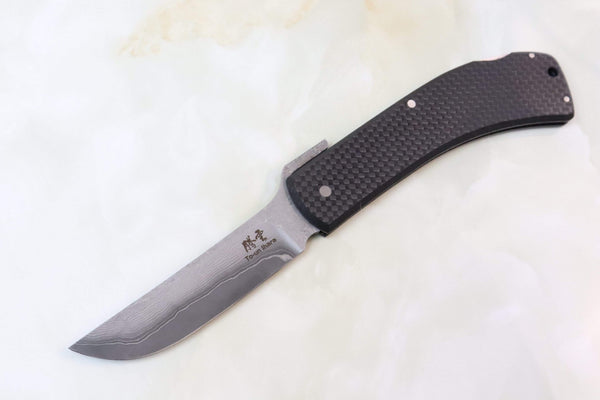 Toun (騰雲) Carbon Fiber Custom Higonokami HK01-TL Lockback Higonokami Folder, Katana blade, Large - japaneseknifedirect.mom