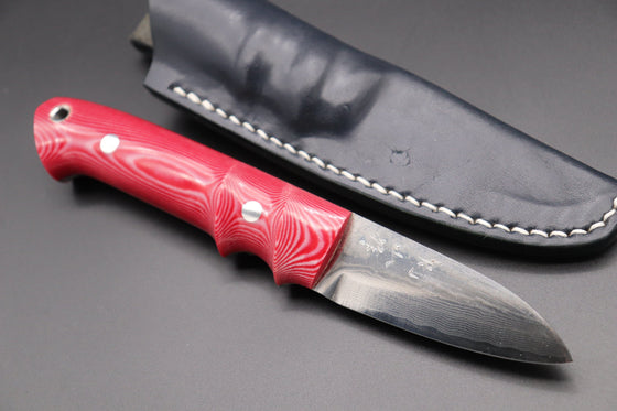 Yuta Katayama YK-2 Strong Hunter (Pink&White Linen Micarta Handle) - japaneseknifedirect.mom