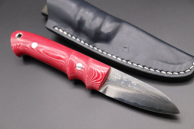 Yuta Katayama YK-2 Strong Hunter (Pink&White Linen Micarta Handle) - japaneseknifedirect.mom
