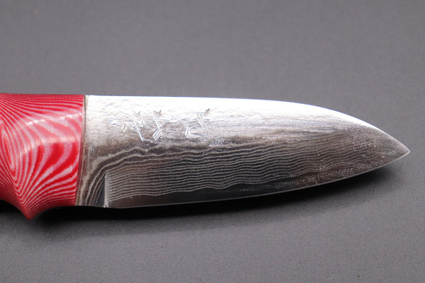 Yuta Katayama YK-2 Strong Hunter (Pink&White Linen Micarta Handle) - japaneseknifedirect.mom